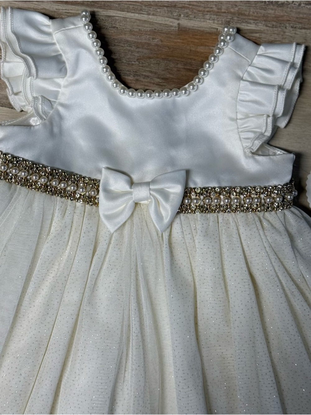 NWT Baby Girl American Princess Party Dress White & Gold 9M - Picture 5 of 11